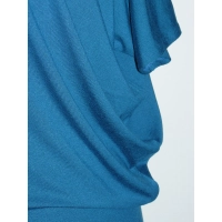 Bluzka Sonia w luźnym stylu oversize krótki rękaw - indygo